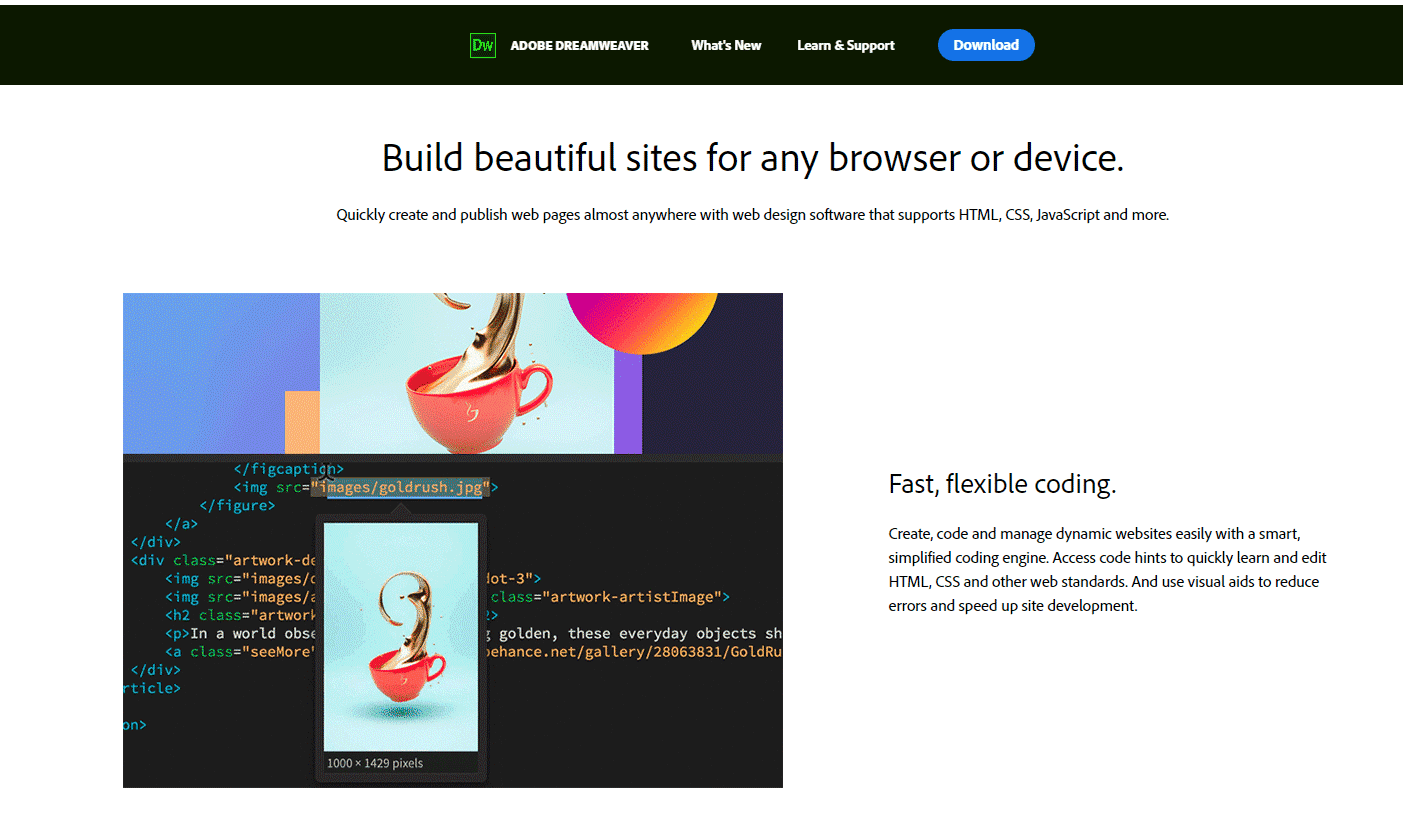 Dream weaver software